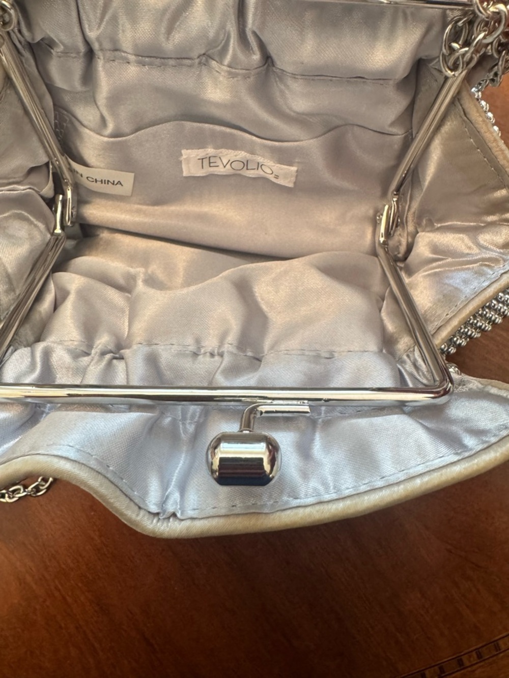 Silver Rhinestone Evening Pouch Bag - Picture 4 of 5